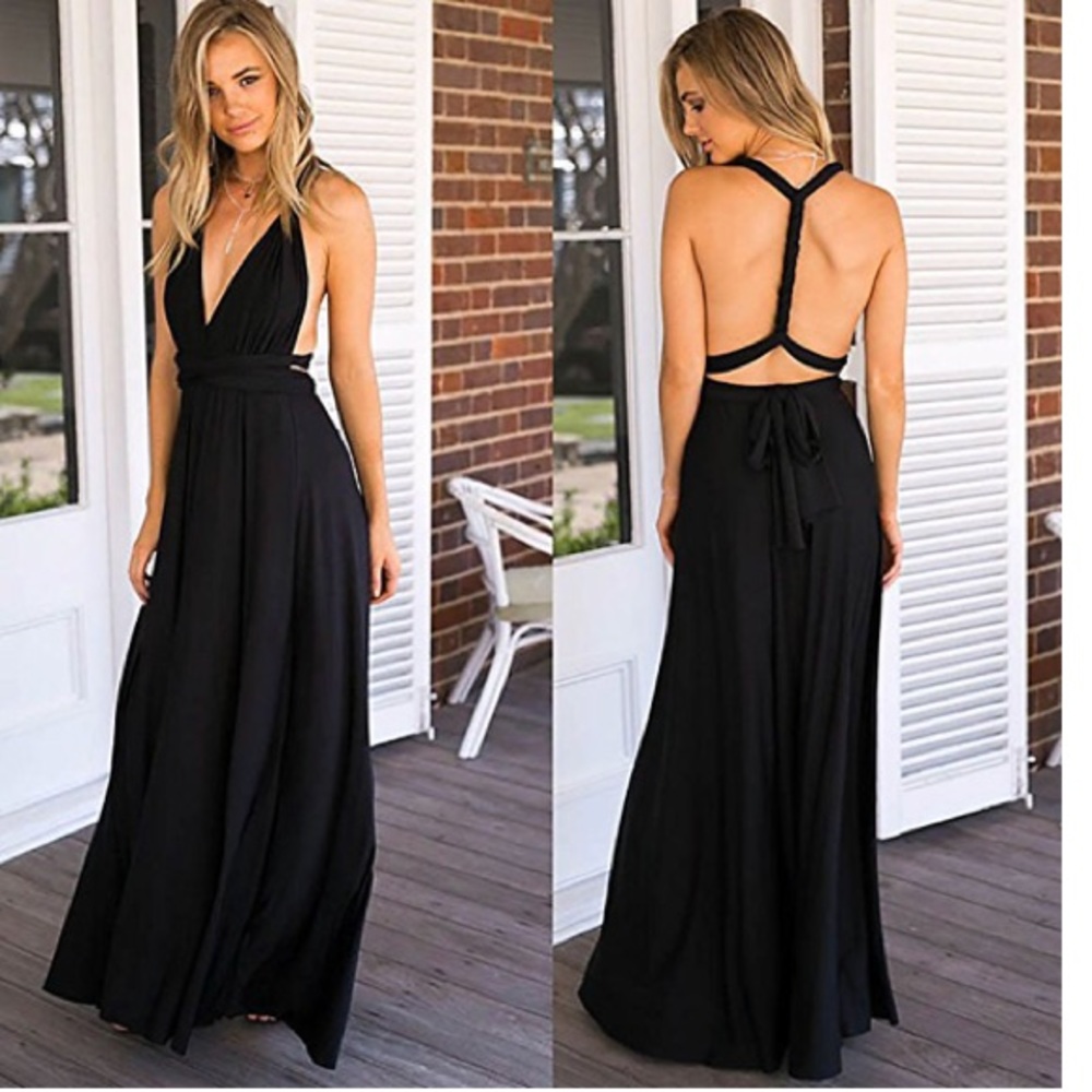Multi way self tie maxi dress